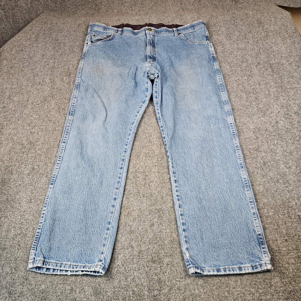 Wrangler Regular Fit Mens Jeans 42x29 Light Wash Denim 855SHQD Straight Leg